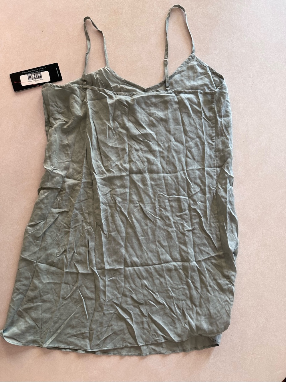 Current Air Olive Seagram Spaghetti Strap Slip Tank Dress - Picture 4 of 7